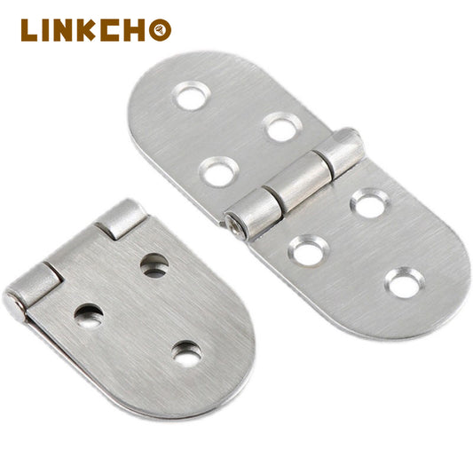 Stainless Steel Furniture Hinge Flat Opening Flap Folding Table Half-Round Hinge Loose Leaf Connecting Home Office Living Room