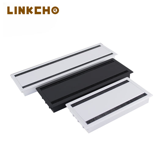 Conference Table Desk Aluminium Alloy Soft Closing Cable Hole Cover Cord Hider Grommets Box Organizer Wire Management