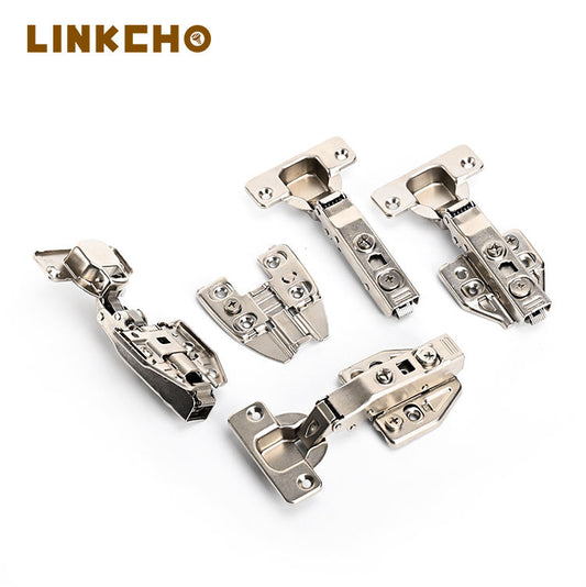 Iron Folding Hinge with Damping Buffer Cabinet Hinge Silent Furniture Door Hinge