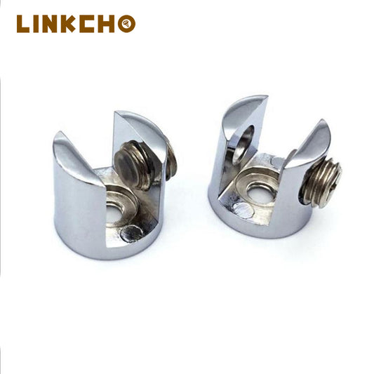 Zinc Alloy Chrome/Satin Finish 10mm Thickness Wooden Glass Holder Clips for Glass Panel Fixing