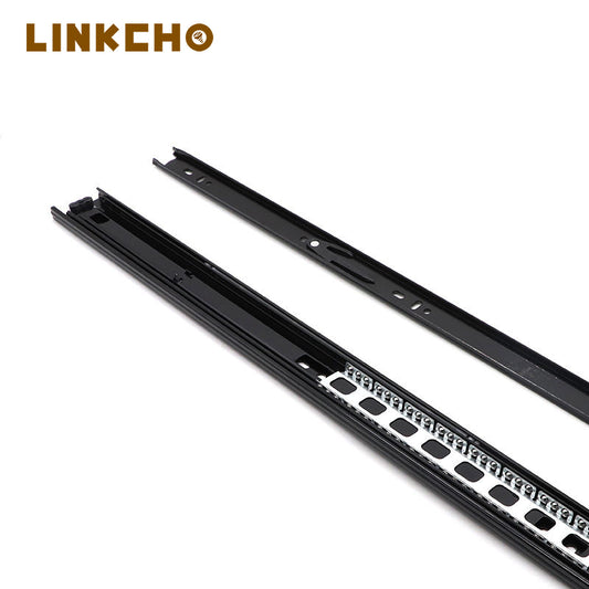 High Quality Modern Style Cold Rolled Steel 3-Fold Full-Extension Silent Drawer Slide Rail 45mm Width Ball Bearing 31-50kg Load