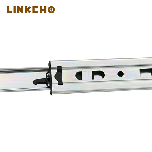 Heavy Duty 3-Section Ball Bearing Slide Rails 45KG Load, Snap-On Mounting for Furniture/Cabinet/Kitchen Drawers