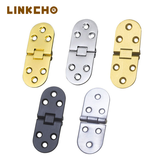 Stainless Steel Furniture Hinge Flat Opening Flap Folding Table Half-Round Hinge Loose Leaf Connecting Home Office Living Room