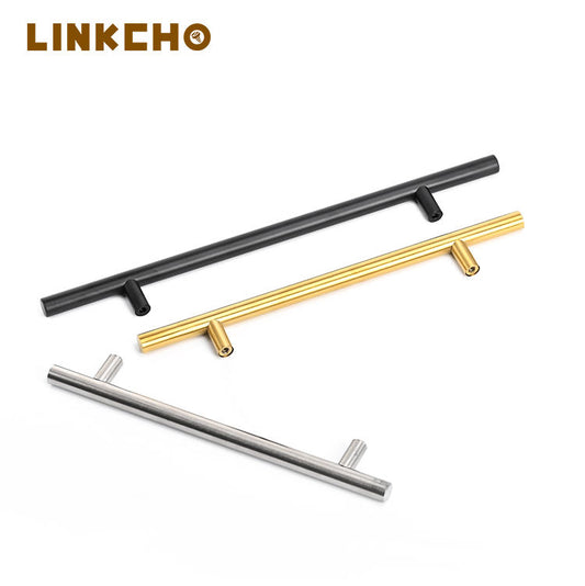 LINKCHO Wholesale Stainless Steel T-Shaped Durable Antirust Furniture Handles for Cabinets Kitchens Drawers Bedroom Hotel