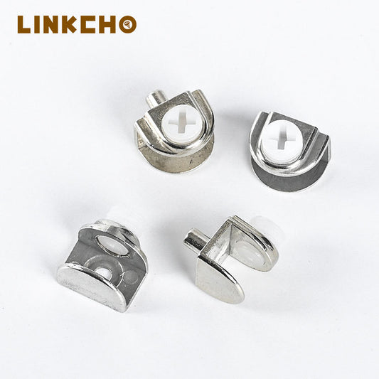 Zinc Alloy LINKCHO Nickel Plated 5mm Hole Bathroom Fitting Round Tube Glass Connector Clamp Shelf Support with Easy Installation