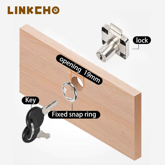 LINKCHO Office Desk Drawer Locks and Cabinet Door Locks Furniture Lock for Both Wooden and Metal Furniture
