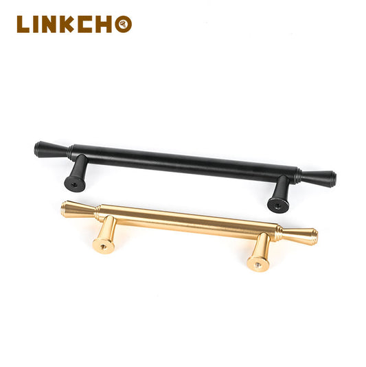 Modern Simple Solid Gold Brushed High-quality Durable Antirust Wardrobe Door Handles for Bedroom Dresser Cabinet Drawer Kitchen