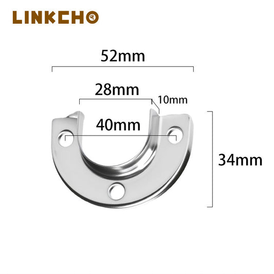 Crescent U-Shape Flange End Support Closet Rod Flange Circular Wardrobe Closet Flange Rod Bracket Holding Pipe Fittings Hardware