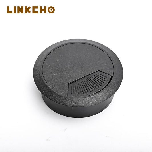 LINKCHO Modern Round Computer Desk Grommets Cable Hole Cover 60mm Plastic for Office Kitchen & Living Room