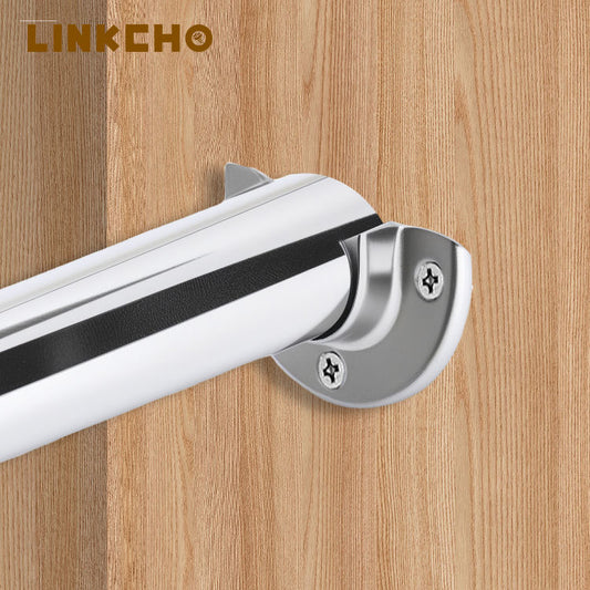 Crescent U-Shape Flange End Support Closet Rod Flange Circular Wardrobe Closet Flange Rod Bracket Holding Pipe Fittings Hardware