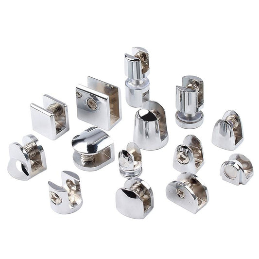 LINKCHO Zinc Alloy Fixed Glass Support Clips Wall Mount Glass Railing Handrail Kitchen Cabinet Partition Glass Clips Living Room