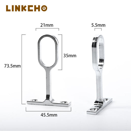 Full-Length Clothing Tube Crossbar Zinc Alloy Oval Flange Support for Wardrobe Clothes Rail