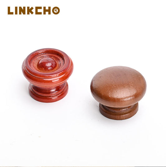 LINKCHO European Bedroom & Bathroom Round Wooden Drawer Wardrobe Cabinet Handles Single Hole Knobs Durable Eco-Friendly