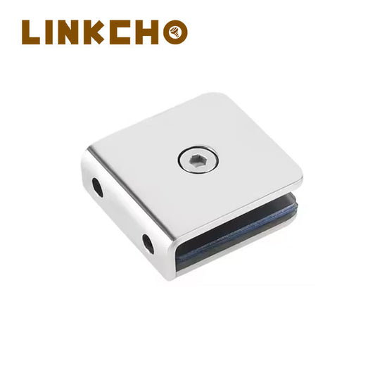 LINKCHO Stainless Steel 0-Degree Shower Hinge Polished Finish for Bathroom Bedroom Frameless Glass Doors Pair Bearing 3mm
