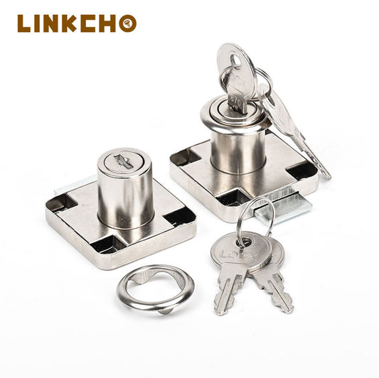 LINKCHO Modern Cabinet Lock Core Plastic Key-Unlock Drawer Lock Iron Office & Bedroom for Hotels Kitchens Schools