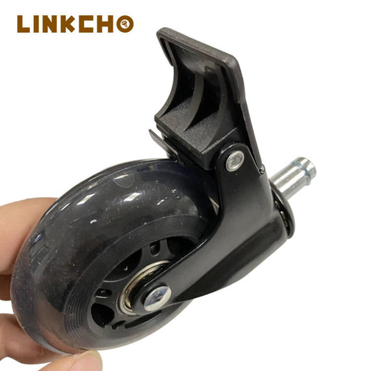2.5/3 Inch PU Casters Luggage Plug-in Polished Wheel Wear Resistant Silent Transparent Universal for School Kitchen Furniture