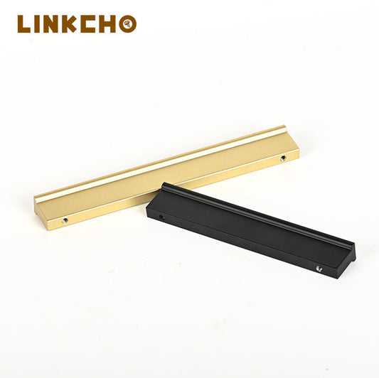 LINKCHO Wholesale T-shaped Black Wardrobe Door Handles Solid Drawer Handle and Cabinet Door Handles