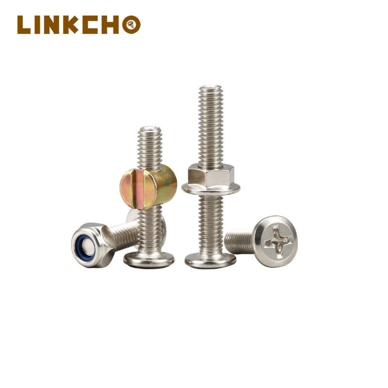 Nickel Plated Flat Countersunk Head Phillips Screws and Nuts Set for Plywood Furniture