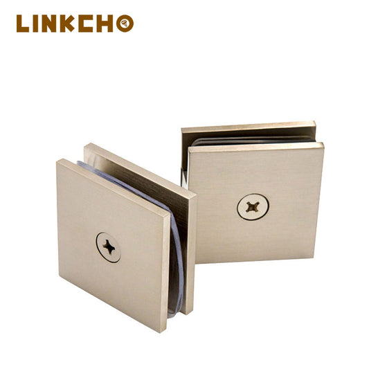 Customization Shower Room Glass Clip 50 * 50MM Square Clip 0 Degrees Panel Clamp Wall Mounted Glass Clamp