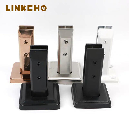 Modern 304 Stainless Steel Glass Clip for Bathroom Swimming Pool Villa Stair Tempered Glass Punch-Free Base Fixed 201 Series