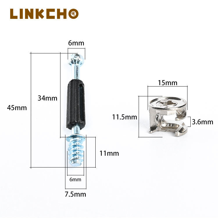 Invisible Three-in-one Furniture Connector Minifix Quick-release Rods and Cabinet Self-tapping Rod Hardware