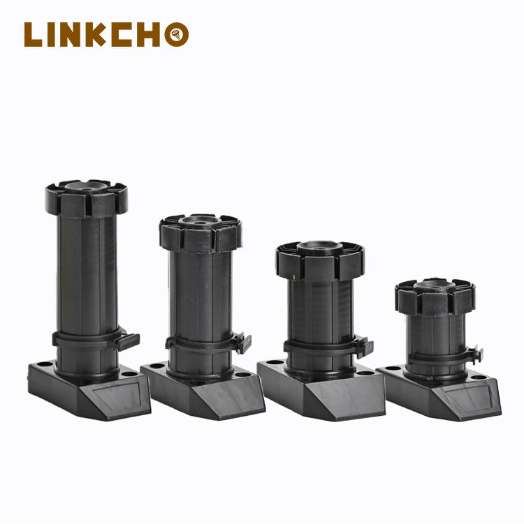 Adjustable Heavy Duty Plastic Cabinet Feet Black PP Furniture Legs for Coffee Table Sofa Dining Hospital Living Room