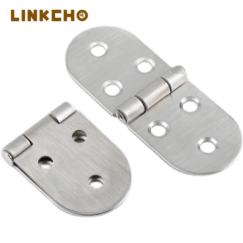 Stainless Steel Furniture Hinge Flat Opening Flap Folding Table Half-Round Hinge Loose Leaf Connecting Home Office Living Room
