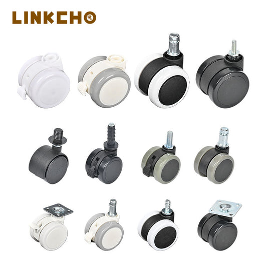 Furniture Casters 1.5-inch and 2-inch Swivel Casters Silent PVC Casters With Silent Edging for Hospital & School