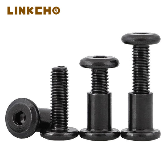 Black Barrel Nuts&Bolts Hexagon Socket Connecting Furniture Screw Panel Joining Barrel Nuts and Bolts Female Thread Insert M3-M8