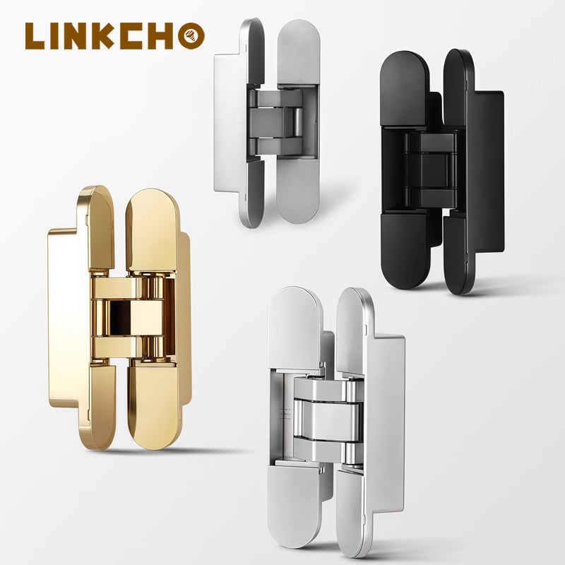 Modern 180 Degree 3D Adjustable Zinc Alloy Door Hinge Black Wooden Door Heavy Duty Concealed Hidden Soft Close Feature