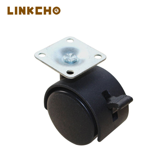 Wholesale Mute 1.5 Inch Caster Wheels with Brakes Heavy Duty Nylon Office Furniture Lockable Chair Casters