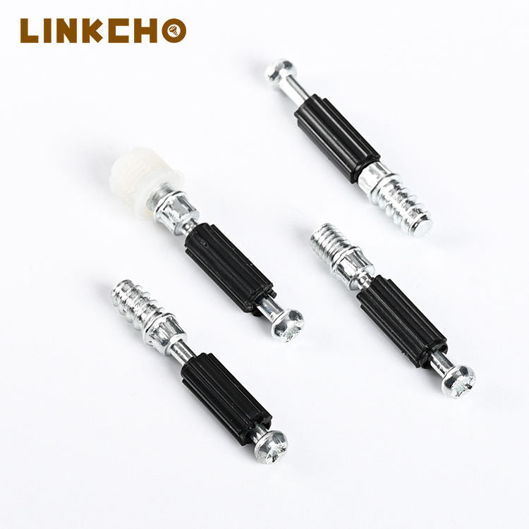 Adjustable Self Tapping Alloy Rod Furniture 3-in-1 Invisible Cam Lock Connectors Bed Plate Fastener Screw Bolts LINKCHO LZ-0112