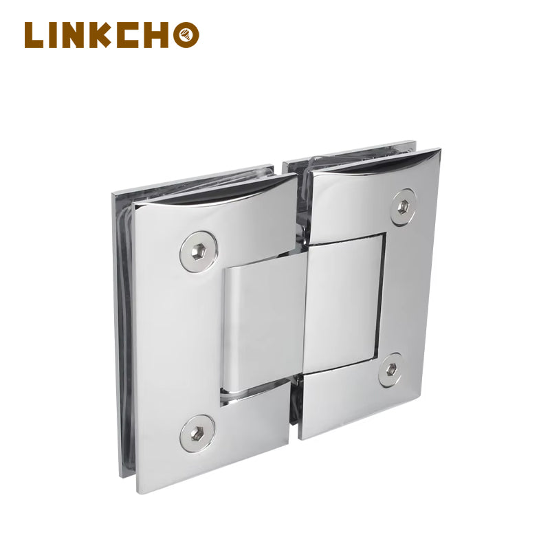 180 Degree Brass Shower Hinge 8-12mm Glass Door Window Pivot Hinge SS304 316 Mirror Polish Bathroom Door Alloy Glass Shower