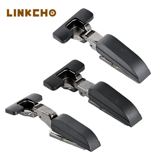Integrated Invisible Base Modern Hiding Soft Closing Hinge 45mm Black Whale Kitchen Cabinet Cold Rolled Steel Silent