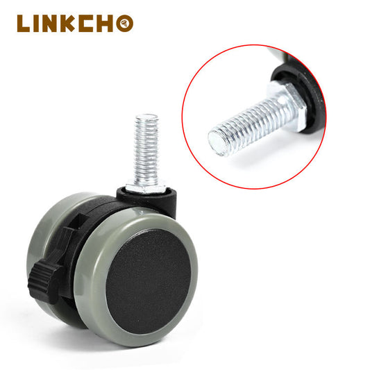 40mm Swivel Casters PP+PVC Bolt-Hole Furniture Caster Dentist Stool Foot Wheel for Chair Swivel