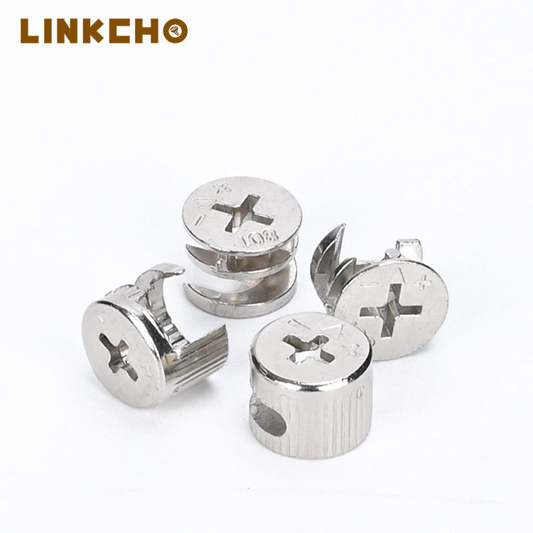 15*12mm Stainless Steel 3-in-1 Mini FixDowel Pin Furniture Cam Lock Screws Nut Fastener Cabinet Connector Panel Bolts Sturdy