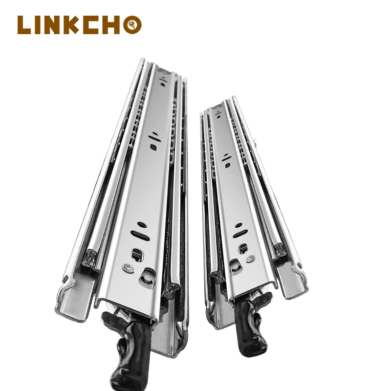 Heavy Duty Ball Bearing Telescopic Drawer Slides Locking Soft Close for Industrial Storage Cabinets-Gym & Outdoor Use