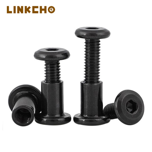 Black Barrel Nuts&Bolts Hexagon Socket Connecting Furniture Screw Panel Joining Barrel Nuts and Bolts Female Thread Insert M3-M8