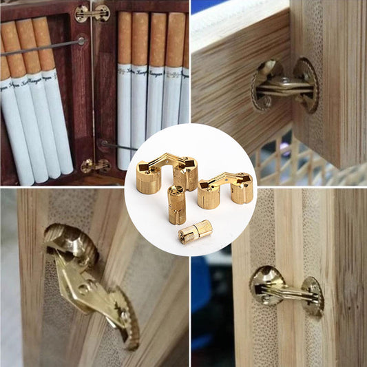 One-line Concealed Copper Hinge Hidden Flip Hinge Bucket-shaped Folding Hinge Soft Closing Cigarette Case Gift Box