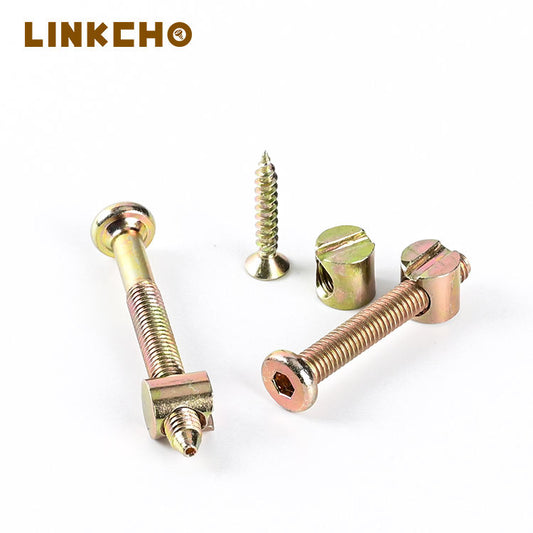 Iron Modern Bedroom Furniture Bed Frame Bolts Cross Dowe Barrel Nuts Beds Cots Connector Cam Lock Nut Durable