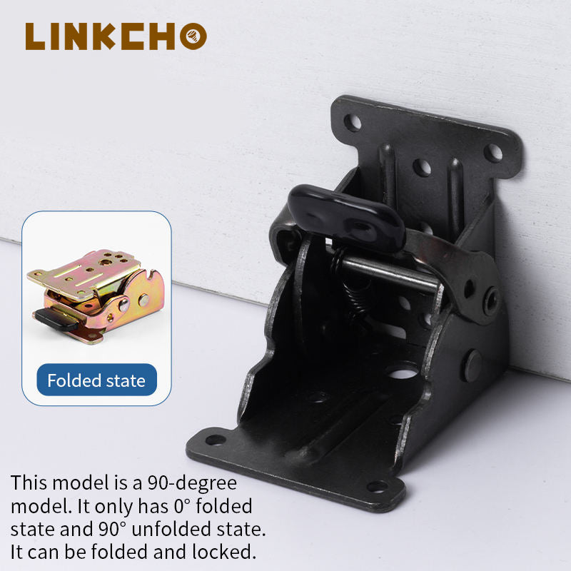 Iron 90 Degree Self Locking Soft Closing Folding Hinge Adjustable Door Table Bed Cabinet Legs for School & Hospital Use
