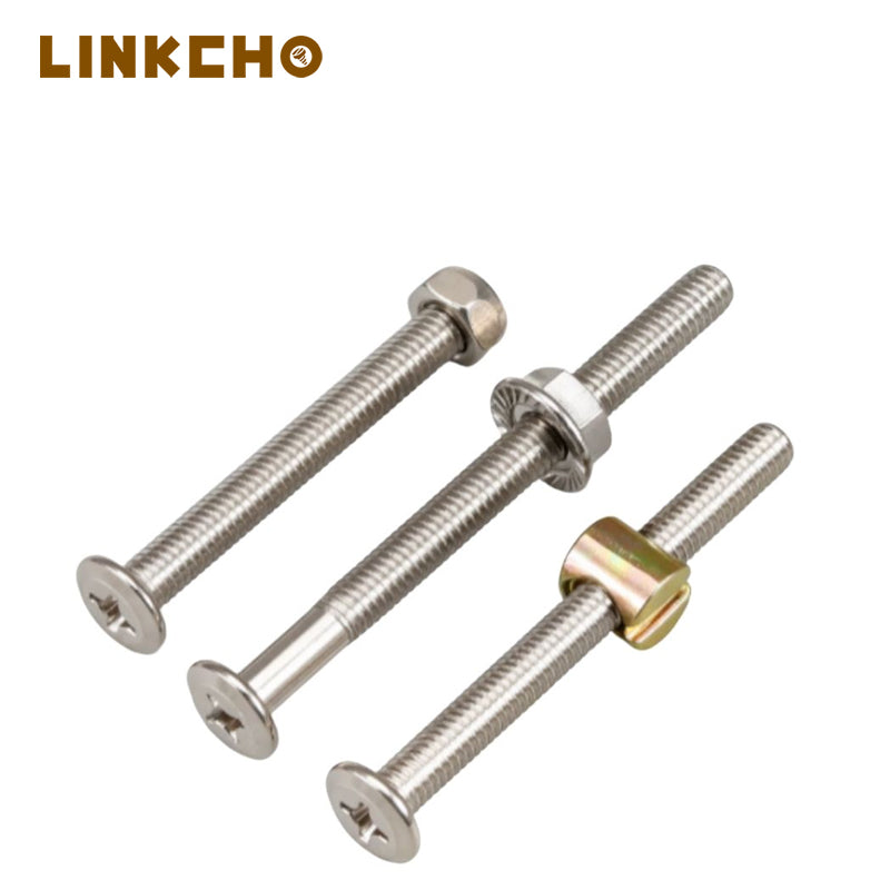 Nickel Plated Flat Countersunk Head Phillips Screws and Nuts Set for Plywood Furniture