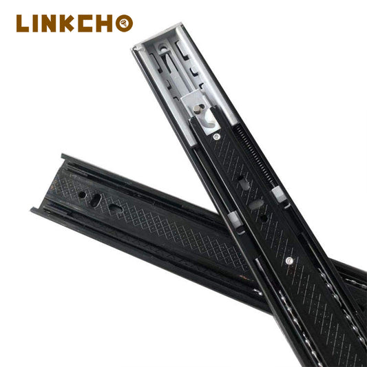 Easy Install Soft Close Iron Drawer Slides Ball Bearing Contemporary Kitchen Dining Cabinet Rails