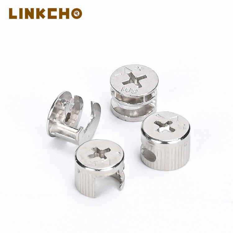 15*12mm Stainless Steel 3-in-1 Mini FixDowel Pin Furniture Cam Lock Screws Nut Fastener Cabinet Connector Panel Bolts Sturdy