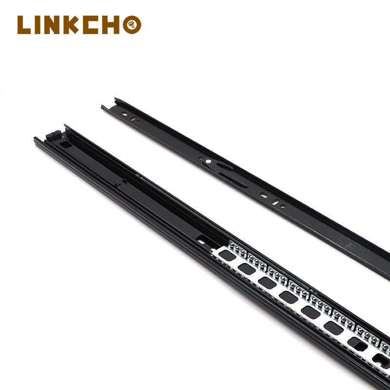 High Quality Modern Style Cold Rolled Steel 3-Fold Full-Extension Silent Drawer Slide Rail 45mm Width Ball Bearing 31-50kg Load