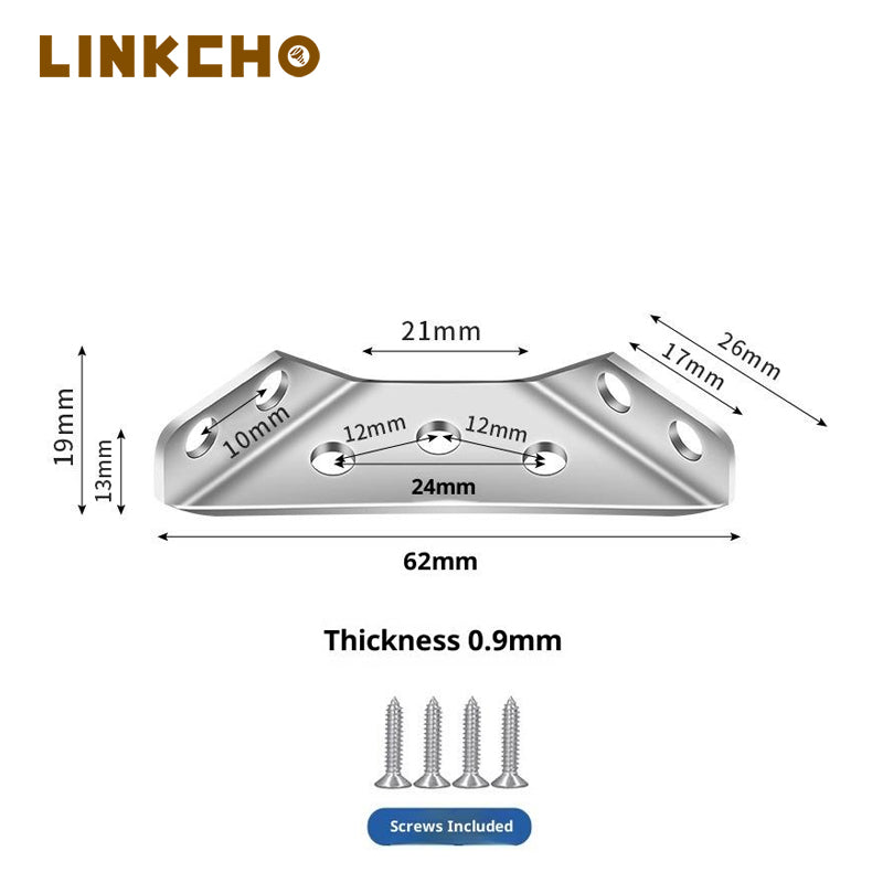 Thickened Stainless Steel Angle Code Three-Sided Fixed Right-Angle Multi-Functional Hardware Connection Accessories Universal