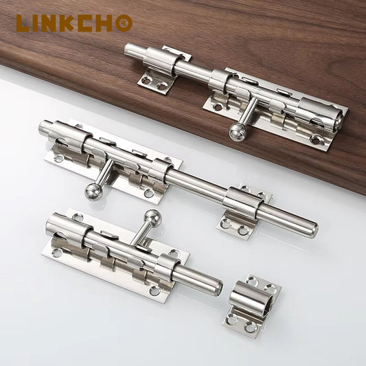 304 Stainless Steel Latch Heavy-duty Gate Sliding Door Barrel Bolt Perforation Safety Modern Design Hotel & Outdoor