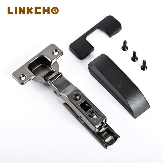 Integrated Invisible Base Modern Hiding Soft Closing Hinge 45mm Black Whale Kitchen Cabinet Cold Rolled Steel Silent