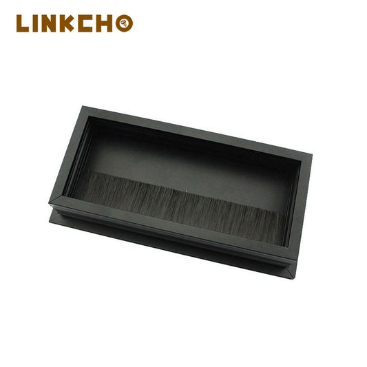 Modern Style High Quality Desk Cable Grommet Box Aluminum Alloy Brush Wire Cover for Home Office Workstation Sleek Desk Design