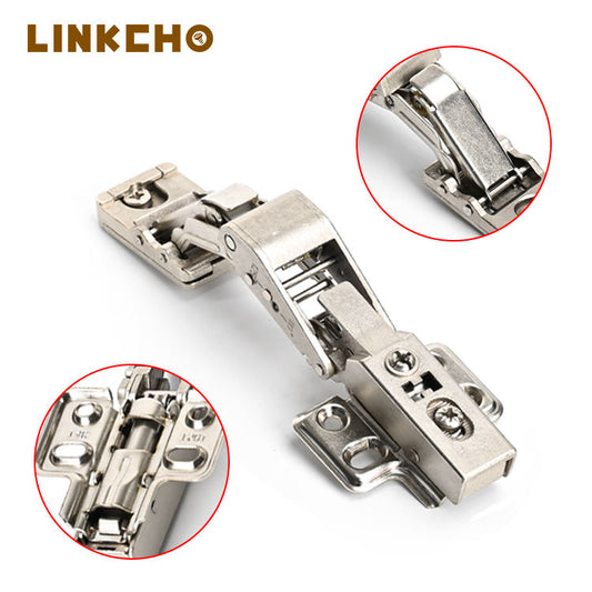 Hydraulic Zinc Alloy Glass Door Mirror Hinges 125 Soft Closing Clip-On Buffering Easy Installation Kitchen Cabinets No